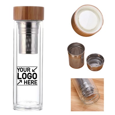 Double-Wall Glass Tea Infuser Bottle