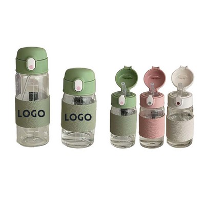 High Temperature Resistant Straw Glass Water Bottle