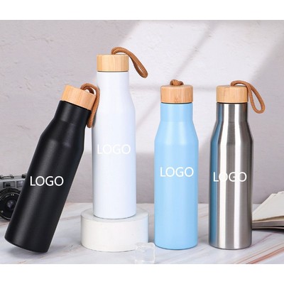500ml Bamboo Lid Stainless Steel Water Bottle