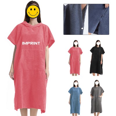 Hooded Towel Poncho For Beach Use