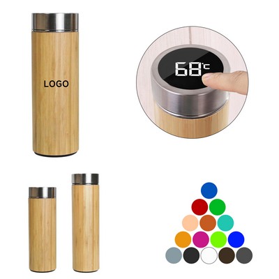 12Oz Bamboo Bottle With Tea Strainer