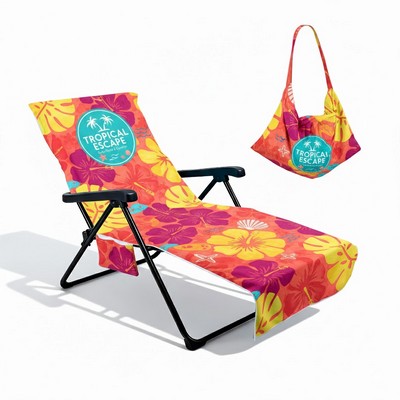 Full Color Convertible Microfiber Beach Lounge Chair Cover