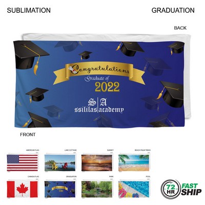 72 Hr Fast Ship - Stock Design Sublimated, Absorbent Microfiber Dri-Lite Terry Beach, (30"x60")