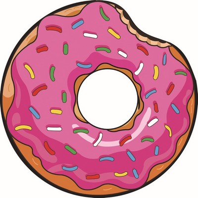 63 x 63" Doughnut Custom Shape Towel Shape Soft Microfiber Beach Towels - One Side Printing
