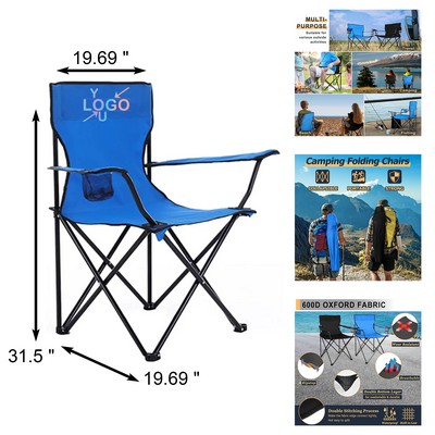 Foldable Chair with Cup Holder and Armrest