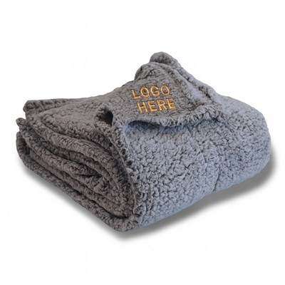 Custom Frosted Sherpa Blanket ( 50"W X 60"H )
