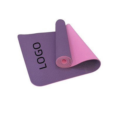 6Mm Thick Double Layer Two-Tone Tpe Yoga Mat