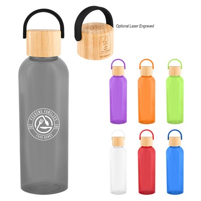 20 Oz. Ally Rpet Bottle With Bamboo Lid And Easy Carry Handle