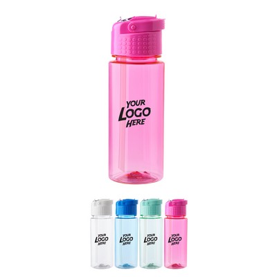 Transparent Plastic Water Bottle with Carrying Handle 17 oz