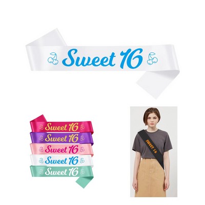 Sash with Shinny foil Letters