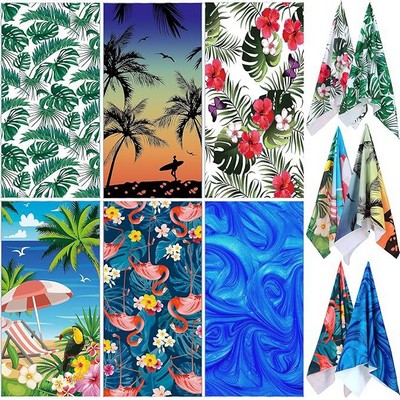 35"x 60" Sublimated Microfiber Sand Proof 250 GSM Beach Towel