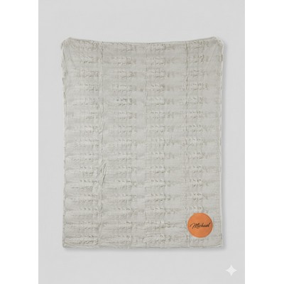 50"x60" Laser Engraved One Sided Custom Faux Rabbit Fur Blanket (560 GSM)