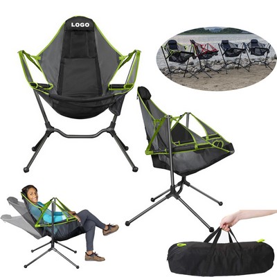 Portable BBQ Camping Outdoor Seat Beach Lounger Foldable Rocking Chair