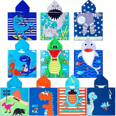 Microfiber Kids Hooded Beach Towel