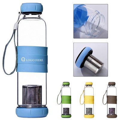 18Oz Glass Tea Bottle W/ Infuser