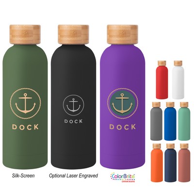 17 Oz. Blair Recycled Stainless Steel Bottle With Bamboo Lid