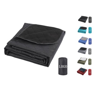 Polar Fleece Polyester Camping Blanket w/Storage Bag