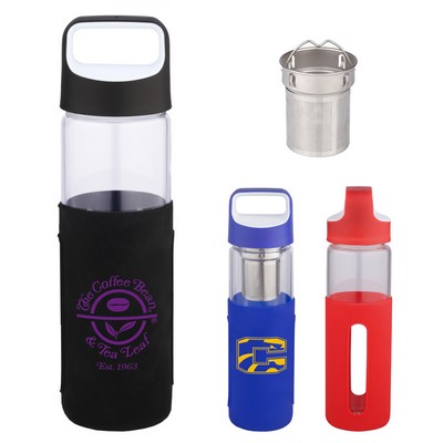 16 Oz. Chamomile Glass Bottle w/Silicone Sleeve