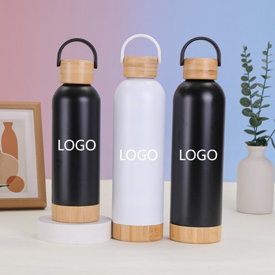 500ml Bamboo Lid Stainless Steel Water Bottle
