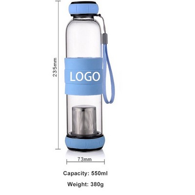 18 oz Borosilicate Glass Tea Bottle
