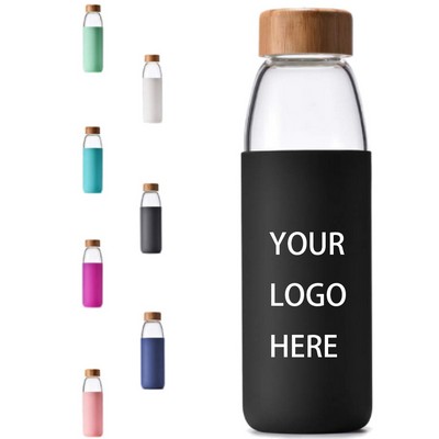 Glass Water Cup With Bamboo Lid