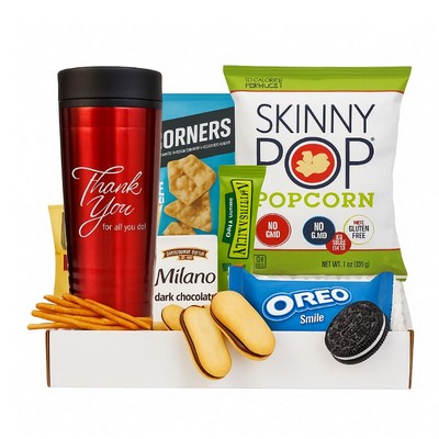 Thank You Red Tumbler Snack Gift Box