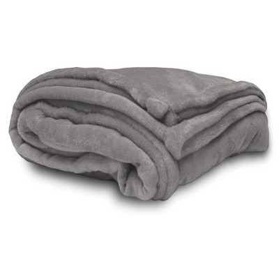 Grey Oversize Micro Fleece Throw Blanket
