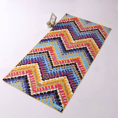 25" x 50" Sublimated Sand Proof Microfiber 200 GSM Beach Towel