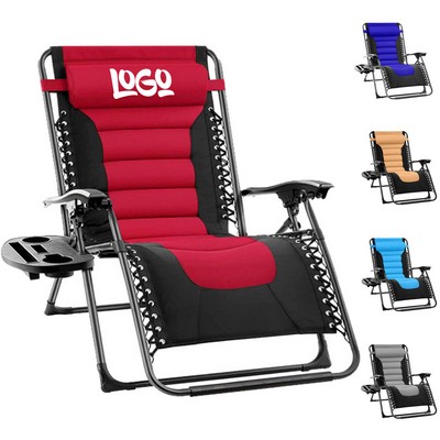 Adjustable Zero Gravity Folding Lounge Chair w/ Cup Holder