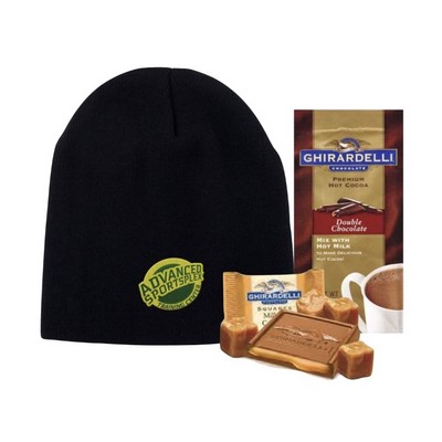 Knit Beanie Hat with Cocoa & Chocolate