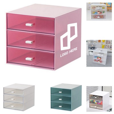 3 Layer Plastic Desktop Drawer Storage Box