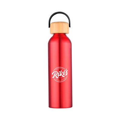 24oz 100% Recycled Aluminium Bottle with Bamboo Lid