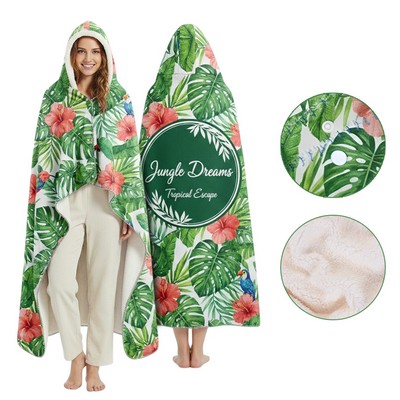 Custom Sublimated Wearable Hooded Sherpa