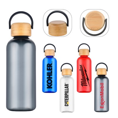 21OZ RPET water bottle with bamboo lid
