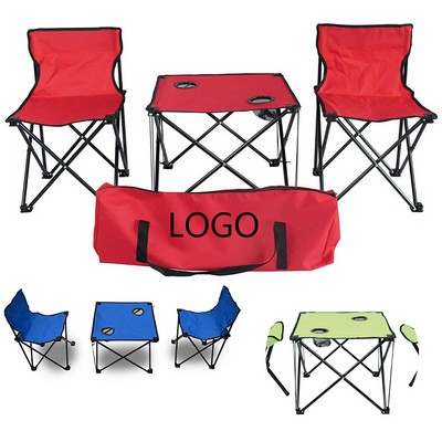 Outdoor Folding Chair Three-piece Set